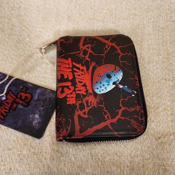 Loungefly Friday the 13th Jason Voorhees Mask Halloween Horror Movie Zip Wallet - Picture 8 of 12